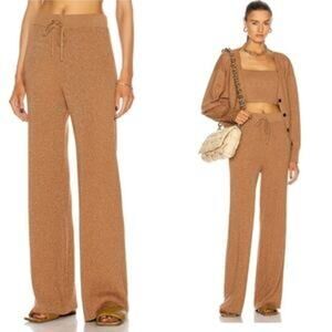 A.L.C. NWT Quentin Knit Wide Leg Metallic Gold Lounge Pull-on Pants Size S